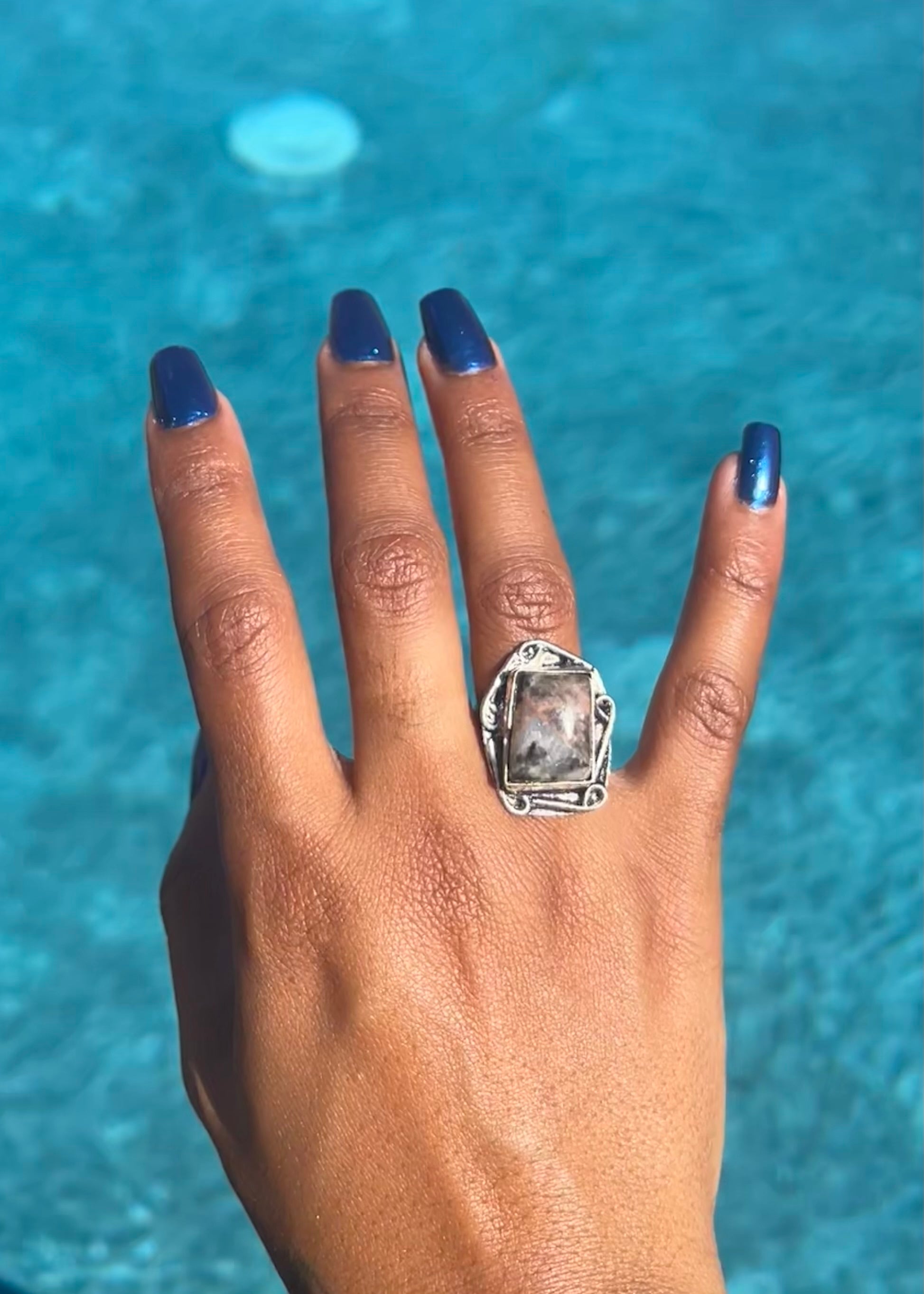 Ostrich Egg adjustable Ring