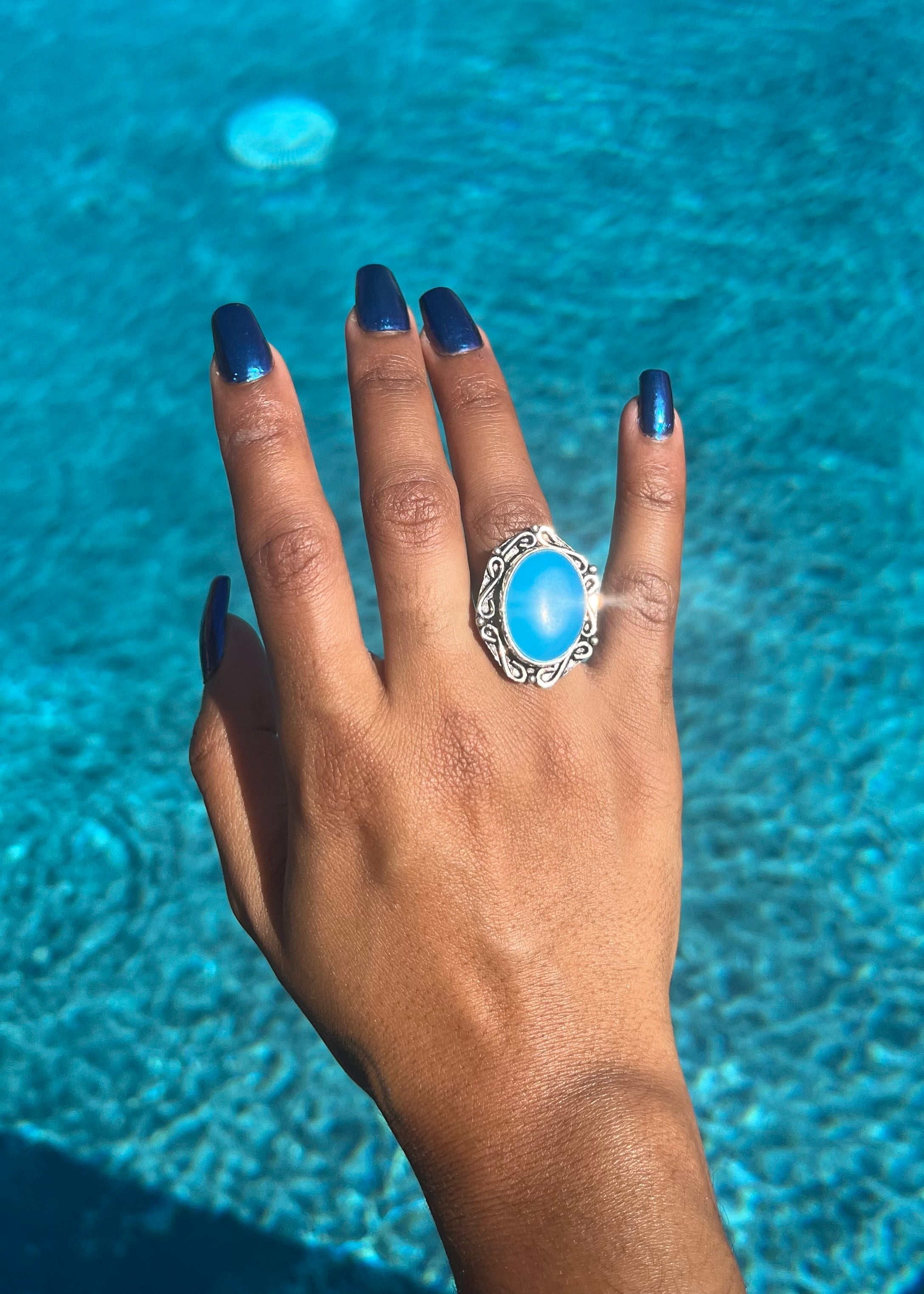 Aqua adjustable Ring