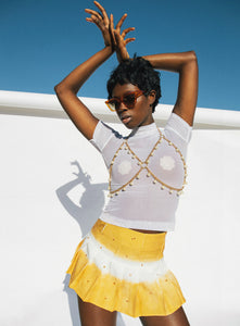 Gilded Golden Pleated Skirt