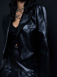 Moksha Cropped Leather Jacket