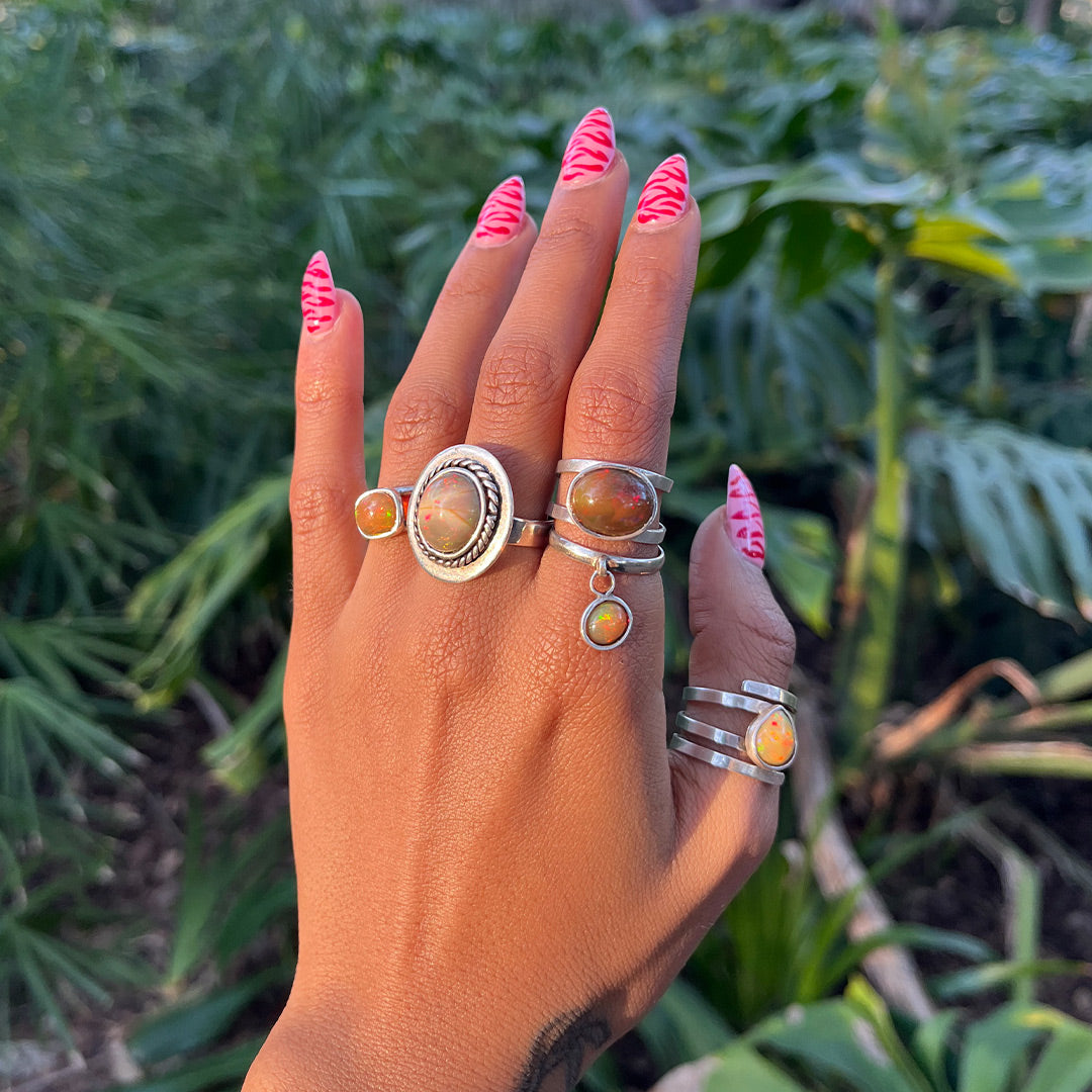 ETHIOPIAN OPAL DROP RINGS