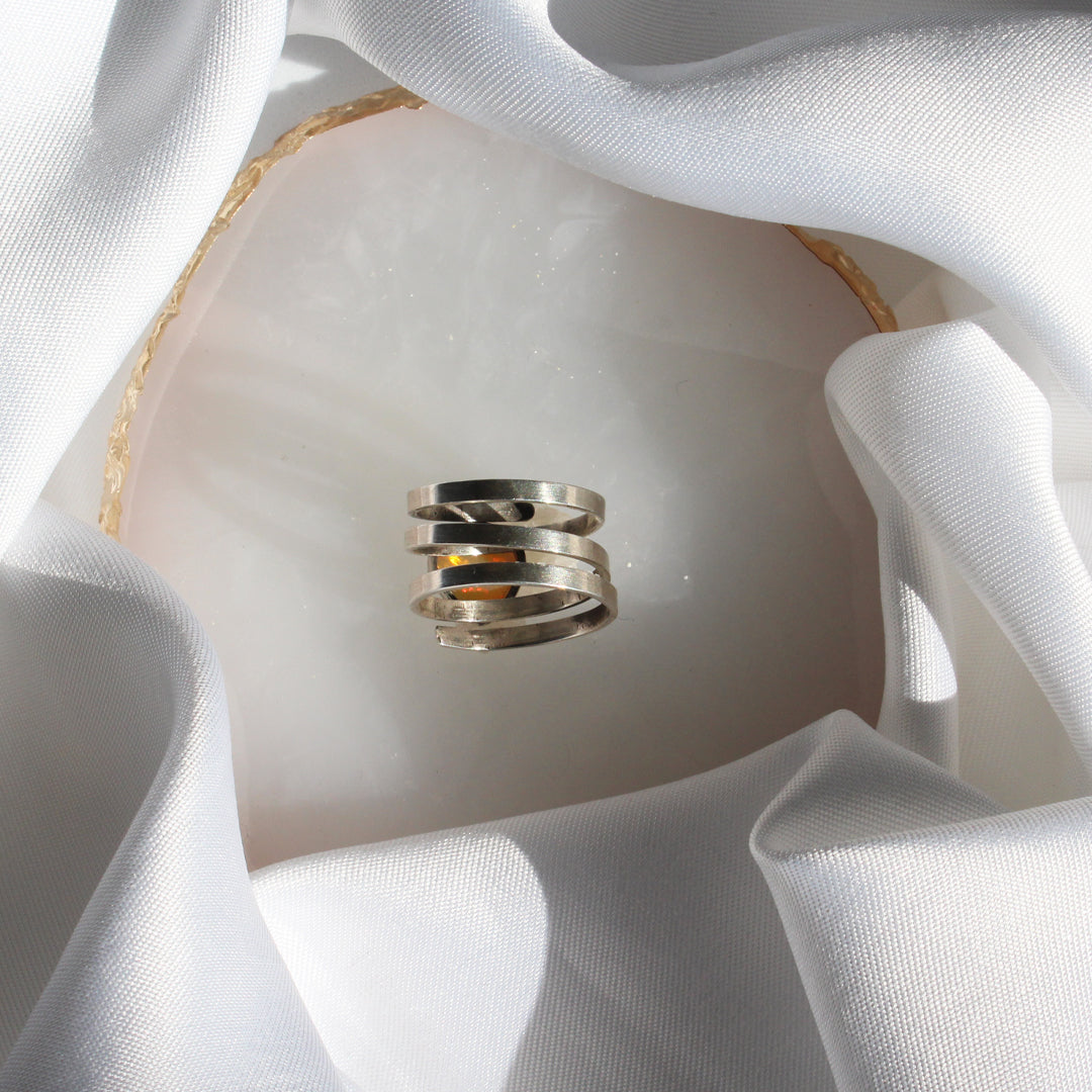 ETHIOPIAN OPAL QUADRUPLE SPIRAL RING